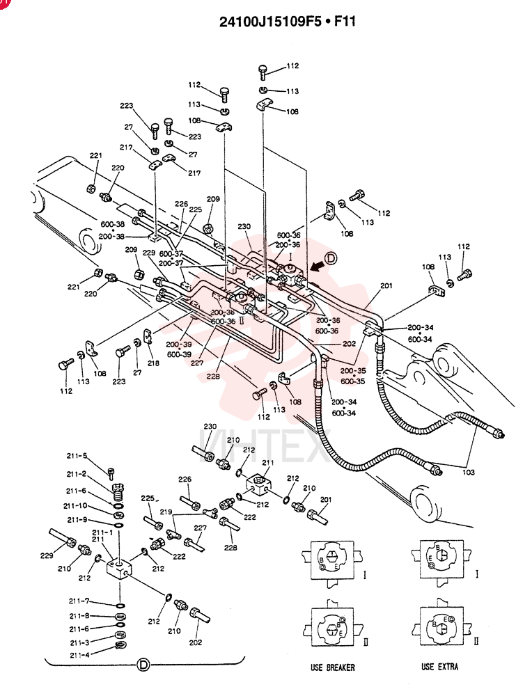 ARM ASSY., 2.98M(EXTRA & BREAKER)(EC) 24100J15109F5 (2)