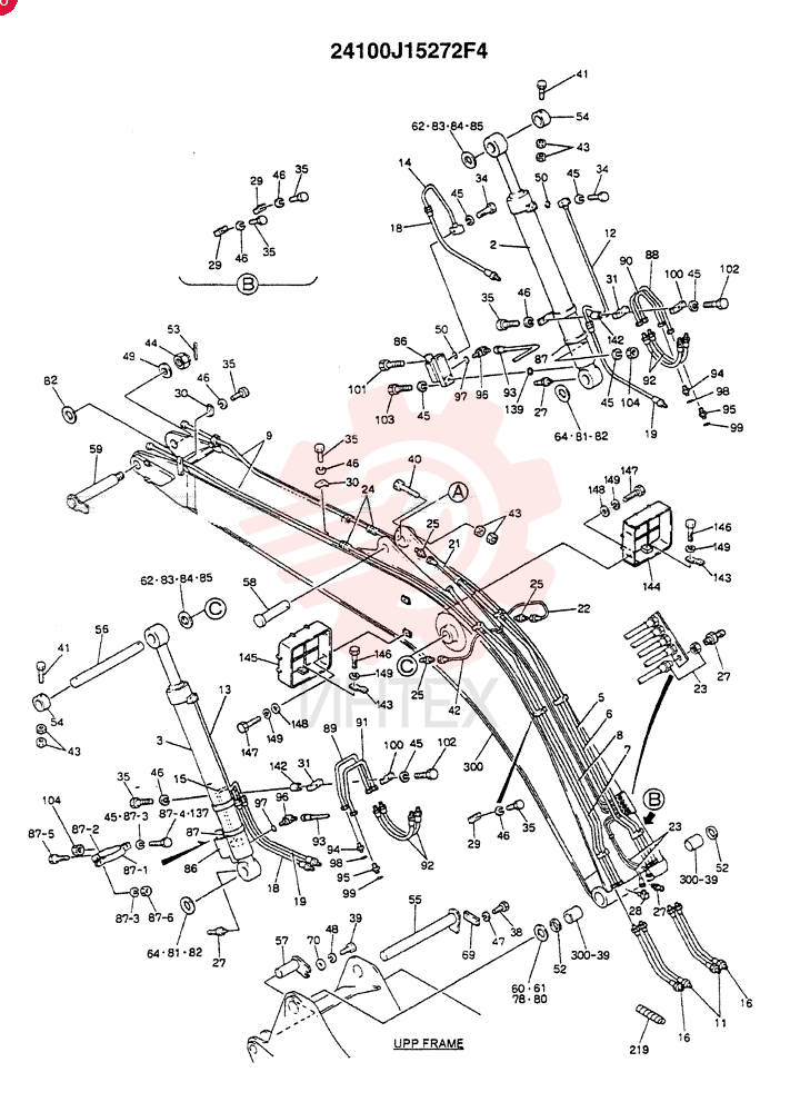 BOOM & ARM SAFETY, BOOM ASSY., 6.02M, (W/NIBBLER & BREAKER OR BREAKER)(OPTION - N.A. EC) 24100J15272F4 (3)