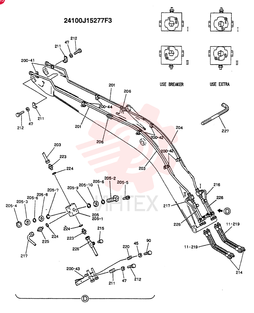 BOOM ASSY., 6.02M (E+B - BOOM SAFETY) (OPTIONAL - N.A., EC) 24100J15277F3 (1)
