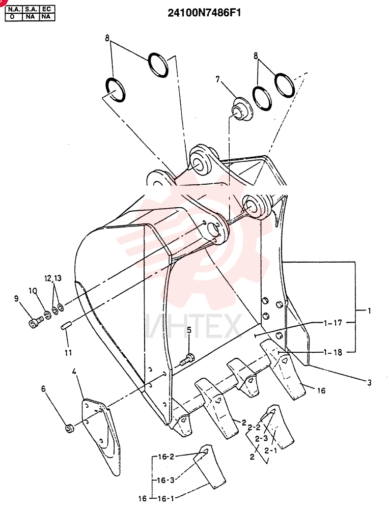 BUCKET ASSY. (60 LONG REACH)