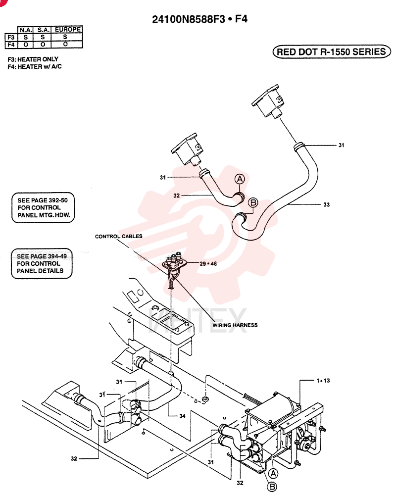 HEATER ASSY. (STANDARD) (N.A., S.A., EUROPE) 24100N8588F3