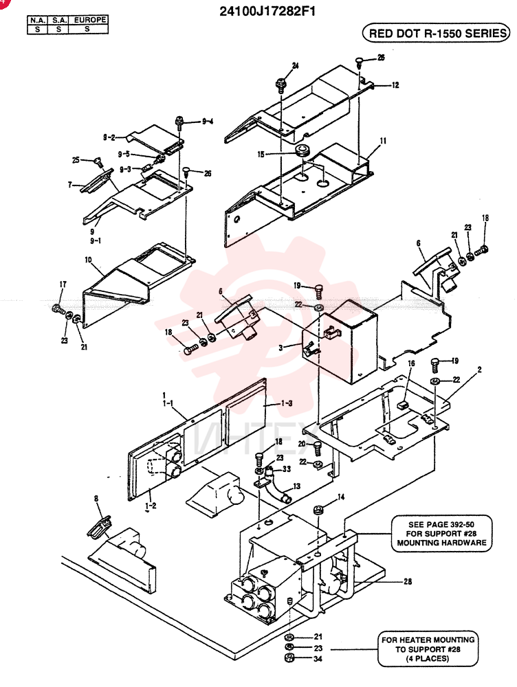 HEATER INSTALL (N.A, S.A., EUROPE) 24100J17282F1