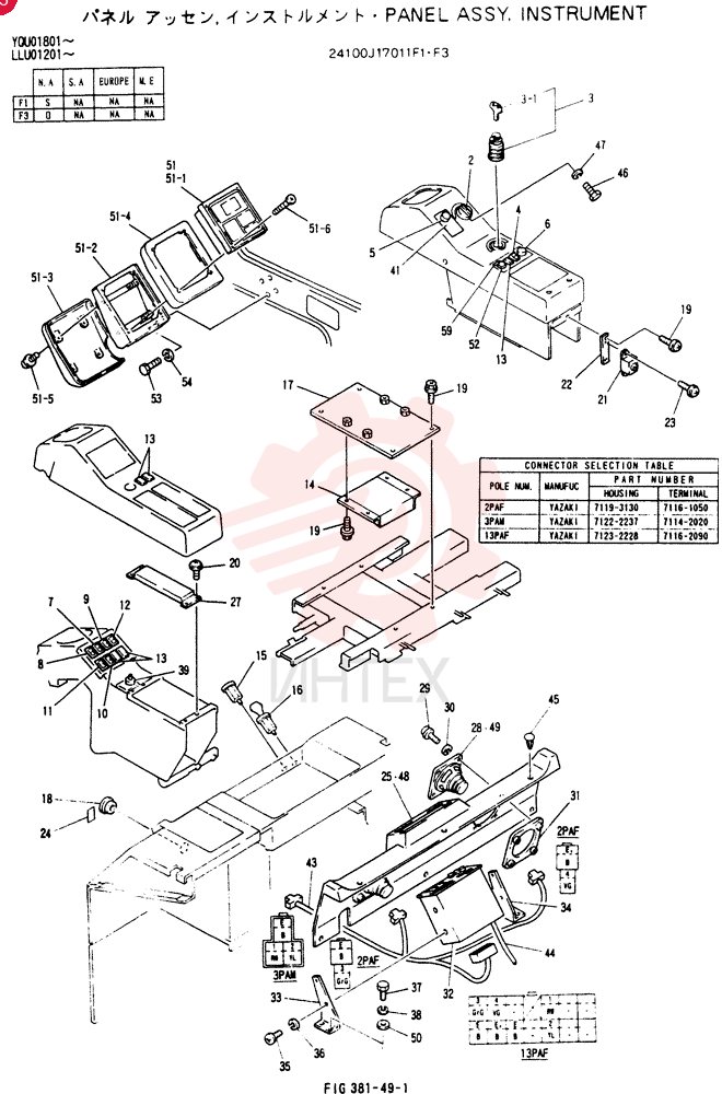 PANEL ASSY, INSTRUMENT (WITH OUT RADIO) 24100J17011F1