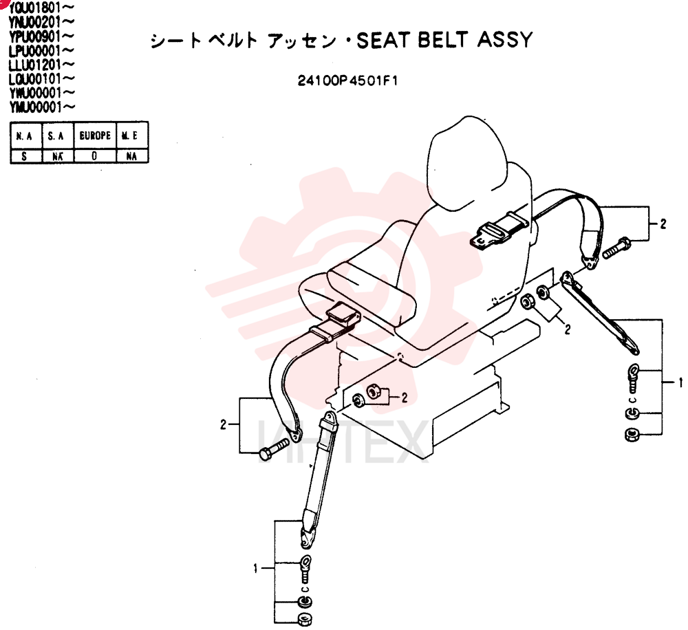 SEAT BELT ASSY 24100P4501F1