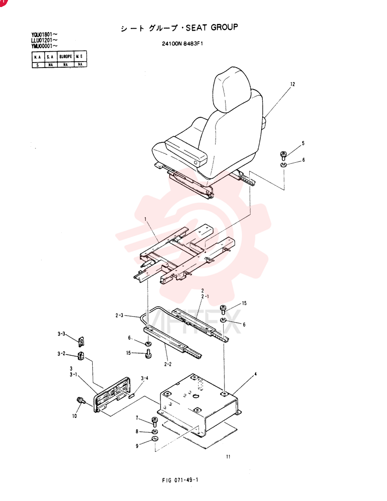 SEAT GROUP 24100N8483F1