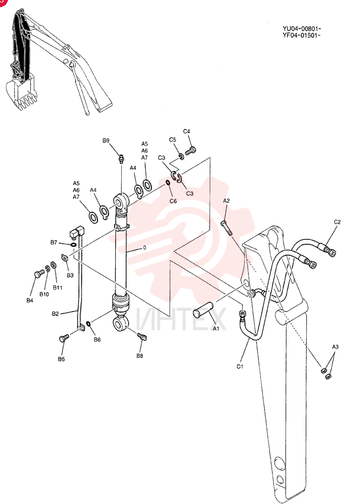 BUCKET CYLINDER YN01V00112F5 (2)