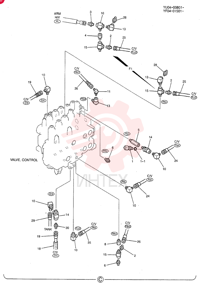 CONTROL LINES, MAIN (BOOM & ARM SAFETY) YF06H00003F1 (3)