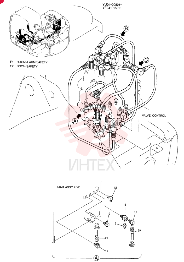 CONTROL LINES, MAIN (BOOM & ARM SAFETY) YF06H00003F1 (1)