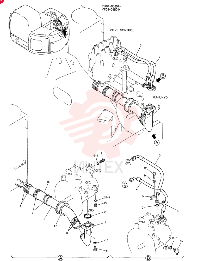 HYD LINES, PUMP YF30H00001F1