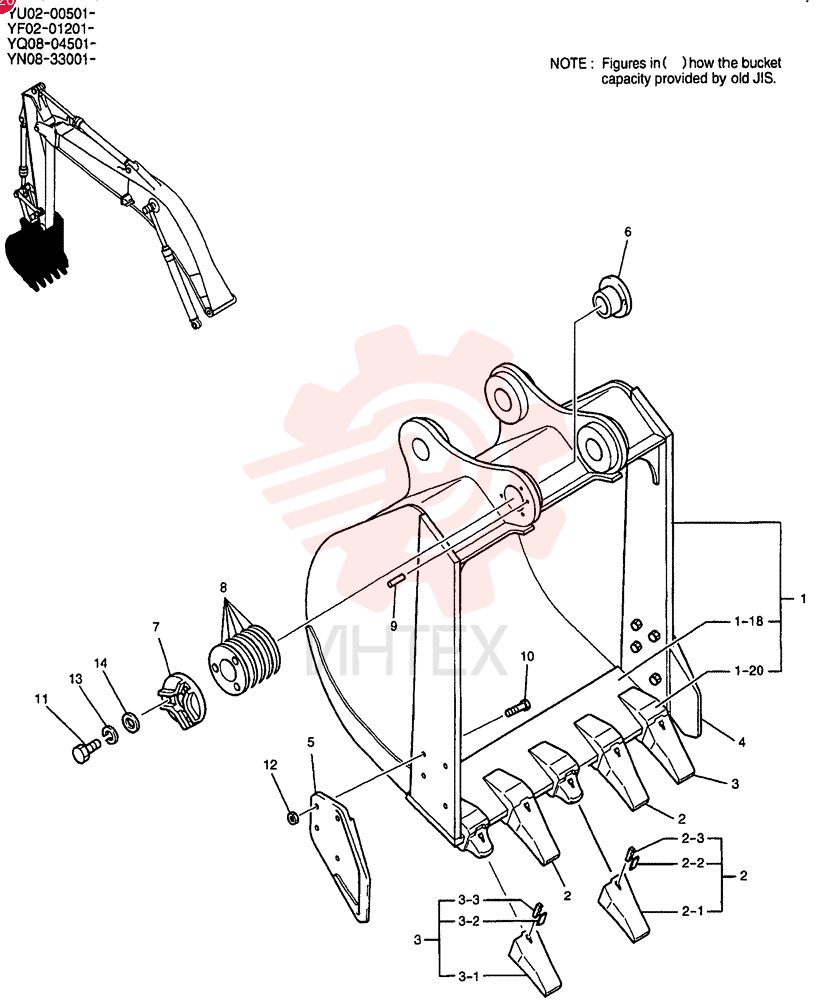BUCKET ASSY, STD 0.8M3