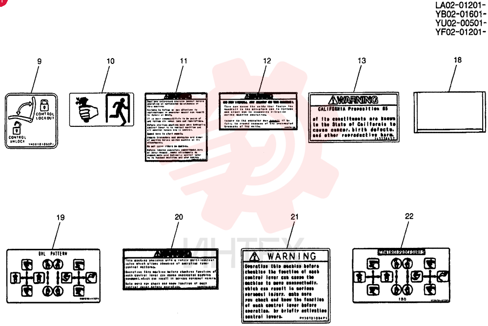 Схема (SK235SR-1E) - SHORT RADIUS EXCAVATOR BTW YF03-01300 - YF03-01421 (10/03-12/03) YB22T00012F1 (1)