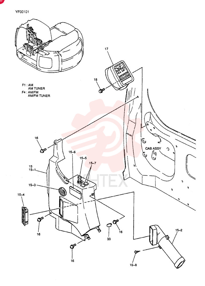 PANEL ASSY, INSTRUMENT (AM TUNER) YN17M00013F1 (1)