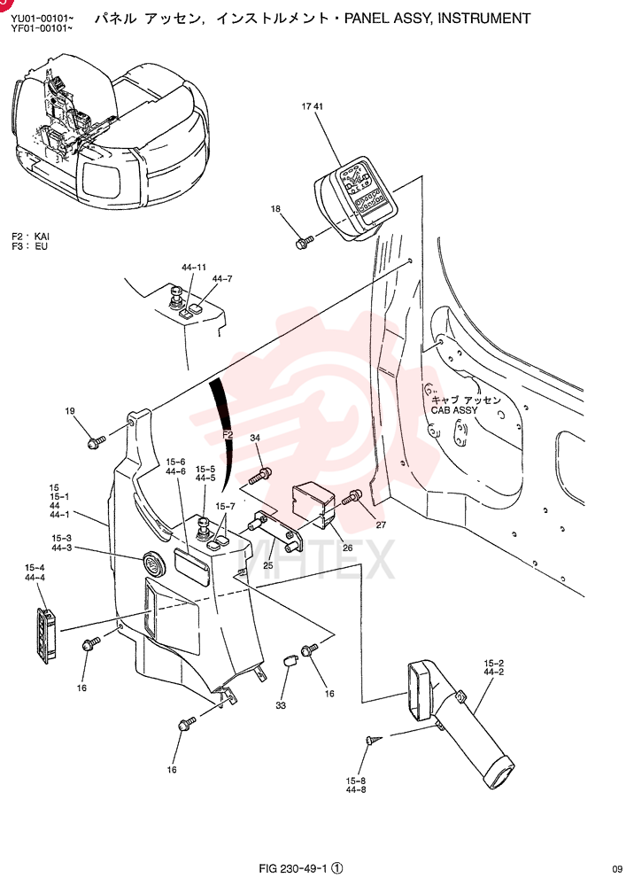 PANEL ASSY, INSTRUMENT (KAI) YN17M00014F2 (1)