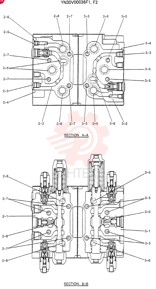 VALVE ASSY, CONTROL, QTY-F1: F1, QTY-F2: F2 YN30V00036F1, F2 (2)