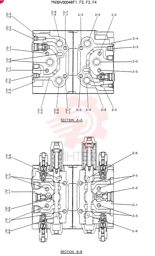 VALVE ASSY, CONTROL, QTY-F1: F1, QTY-F2: F2 YN30V00046F1,F2 (2)