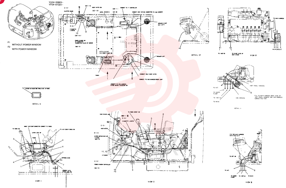 HARNESS ASSY, CAB (WITHOUT POWER WINDOW) YF14E00005F1 (1)