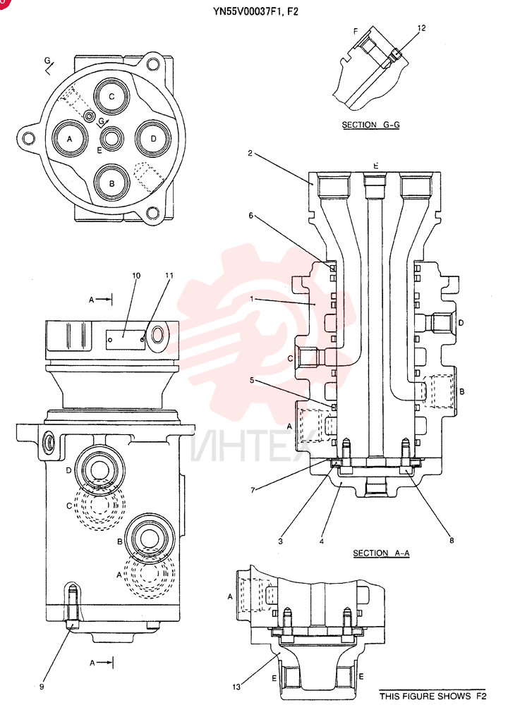 HYDRAULIC SWIVEL YN55V00037F1