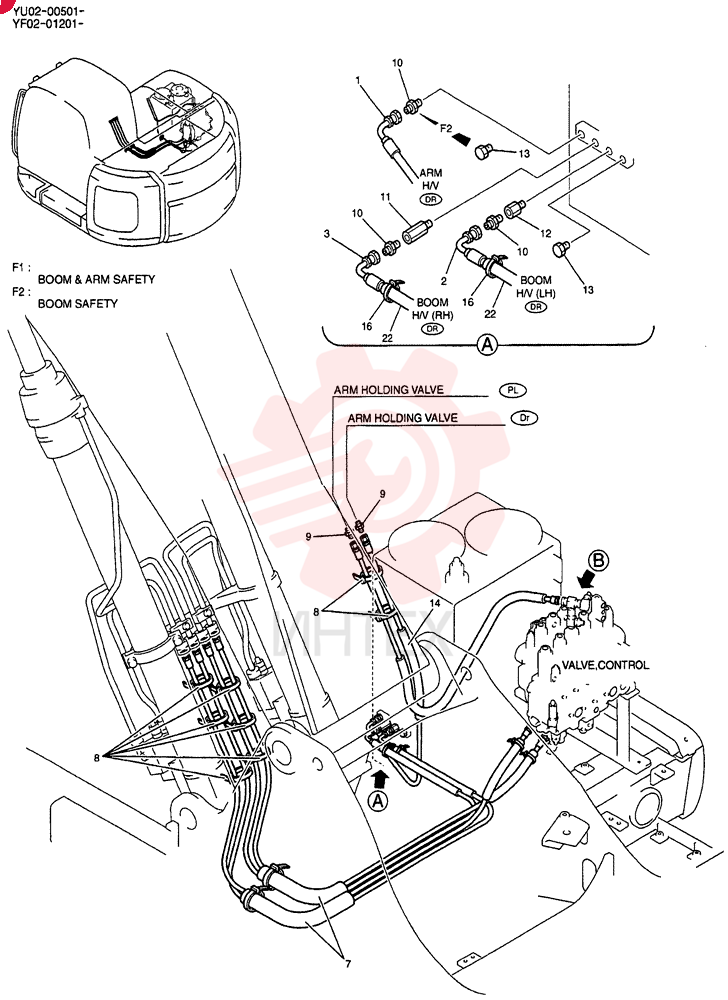 CONTROL LINES, VALVE(BOOM & ARM SAFETY) YF64H00007F1 (2)
