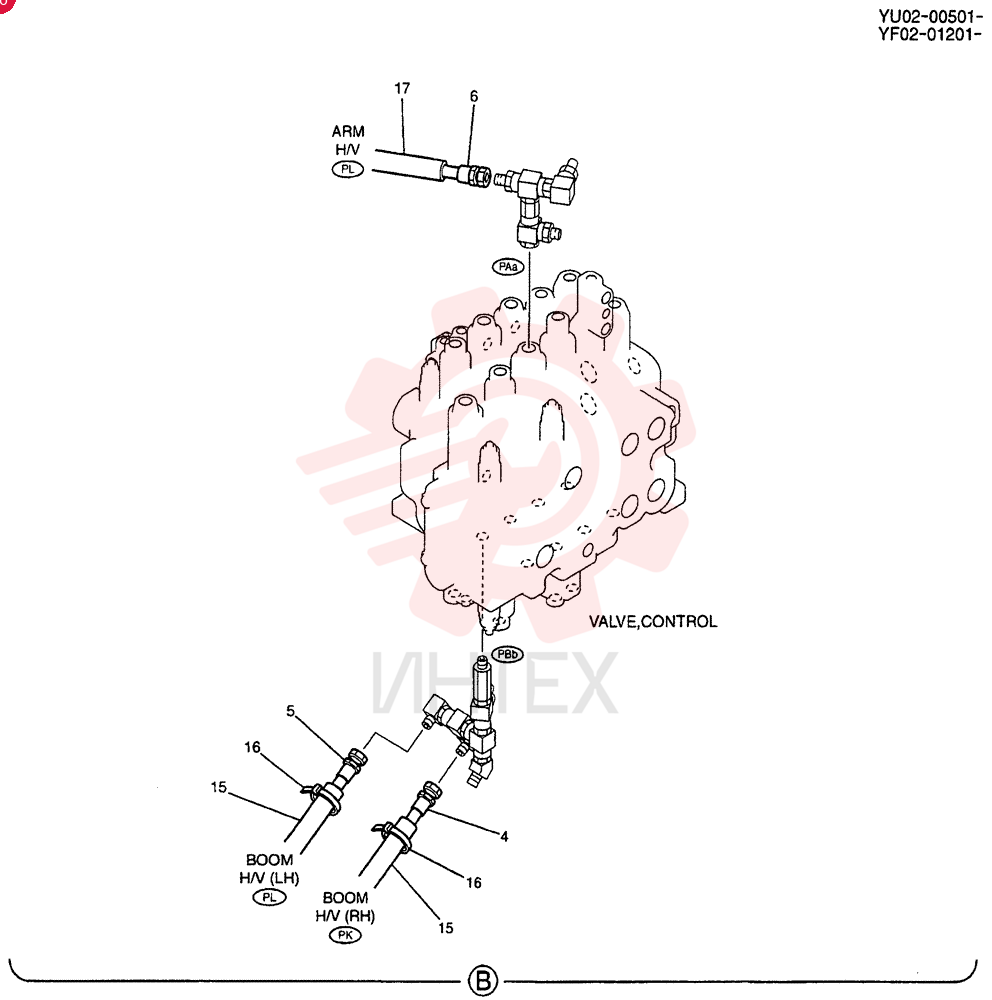 CONTROL LINES, VALVE(BOOM & ARM SAFETY) YF64H00007F1 (1)