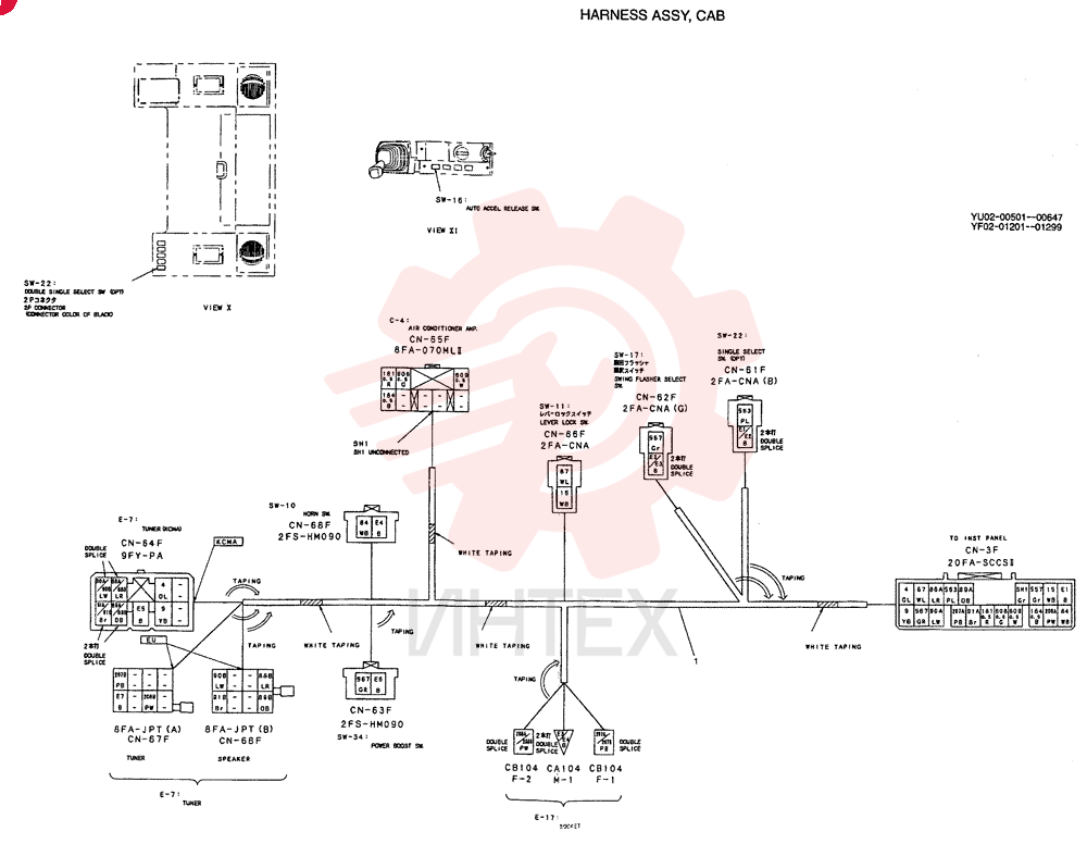 HARNESS ASSY, CAB (WITHOUT POWER WINDOW) YF14E00003F2 (1)