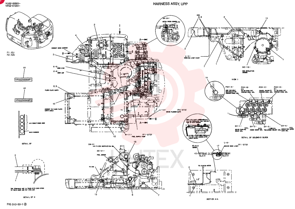 HARNESS ASSY, UPP (EU) YF13E00005F1 (1)
