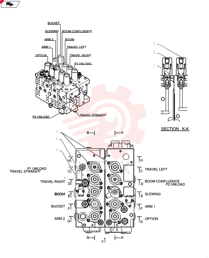 Схема (SK235SRLC-2) - SHORT RADIUS EXCAVATOR ASN YU06-03001- (1/01-12/06) YF64H00035F1 (1)