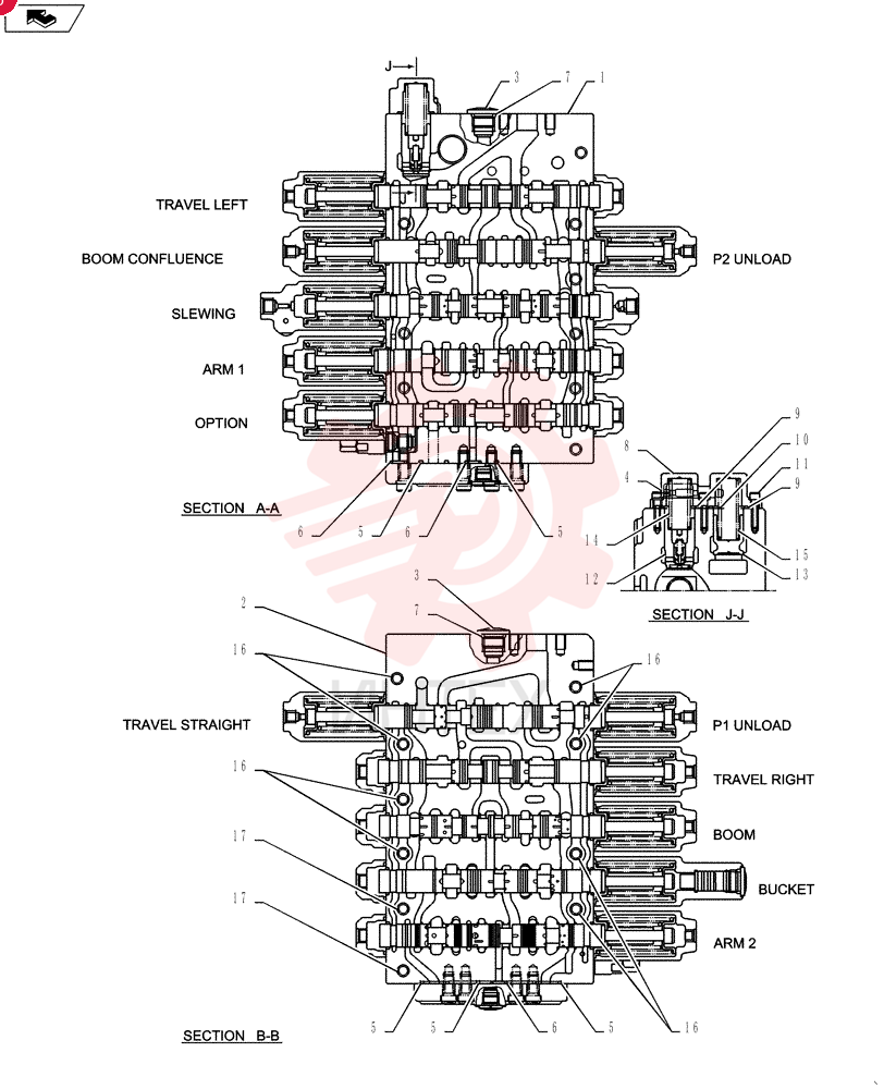 Схема (SK235SRLC-2) - SHORT RADIUS EXCAVATOR ASN YU06-03001- (1/01-12/06) YF64H00035F1 (4)