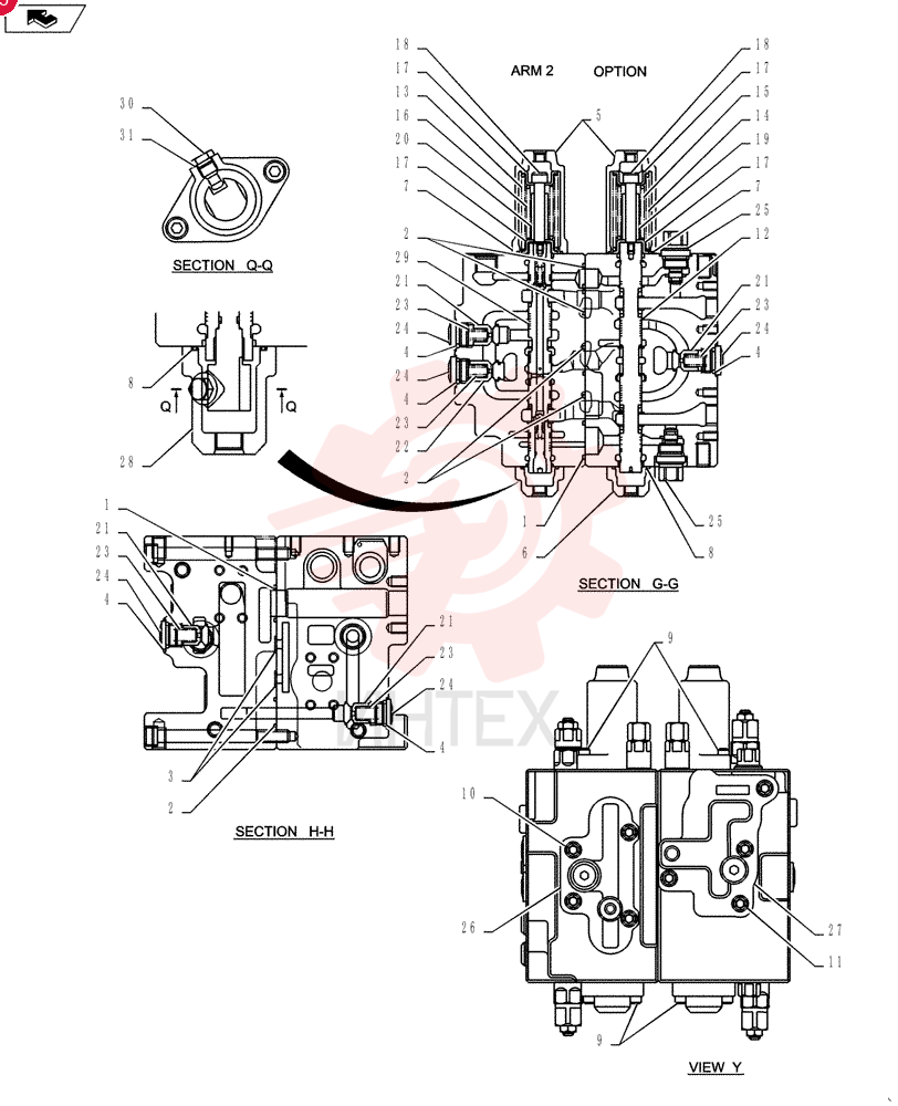Схема (SK235SRLC-2) - SHORT RADIUS EXCAVATOR ASN YU06-03001- (1/01-12/06) YF64H00035F1 (6)