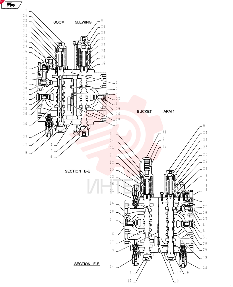 Схема (SK235SRLC-2) - SHORT RADIUS EXCAVATOR ASN YU06-03001- (1/01-12/06) YF64H00035F1 (7)