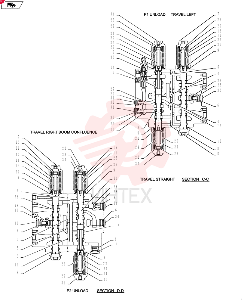 Схема (SK235SRLC-2) - SHORT RADIUS EXCAVATOR ASN YU06-03001- (1/01-12/06) YF64H00035F1 (8)