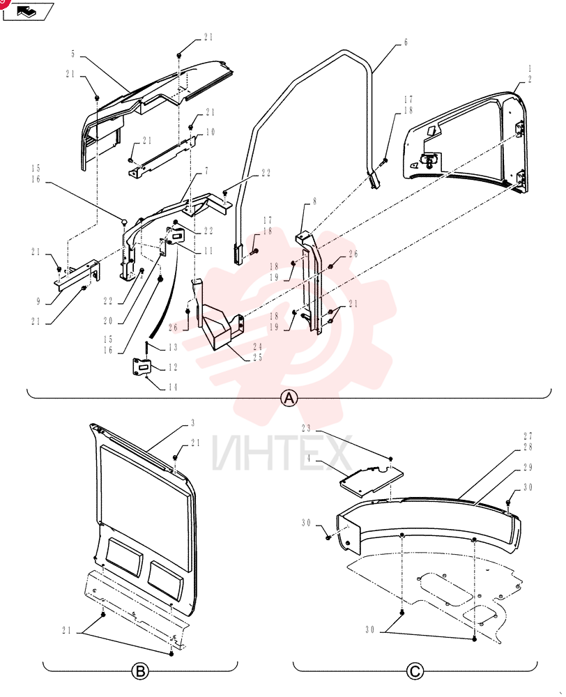 Схема (SK235SRLC-2) - SHORT RADIUS EXCAVATOR ASN YU06-03001- (1/01-12/06) YF21C00035F1 (3)