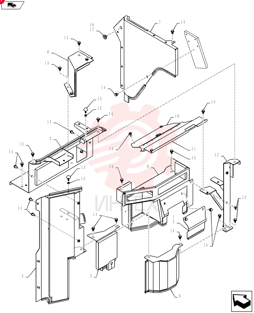 Схема (SK235SRLC-2) - SHORT RADIUS EXCAVATOR ASN YU06-03001- (1/01-12/06) YF21C00035F1 (14)