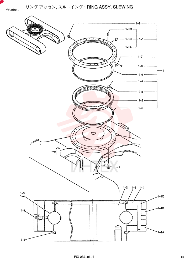 RING ASSY, SLEWING, APPLICABLE NO.: YU01-00101