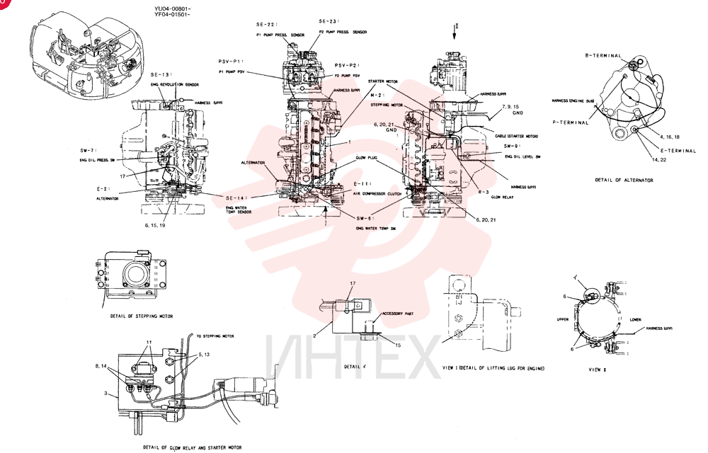HARNESS ASSY, ENGINE, Serial Range: YU04-00801-YU04-01090 YF16E00001F1 (1)