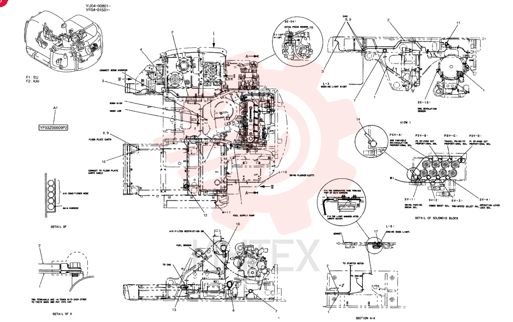 HARNESS ASSY, UPPER (EU) YF13E00005F1 (2)