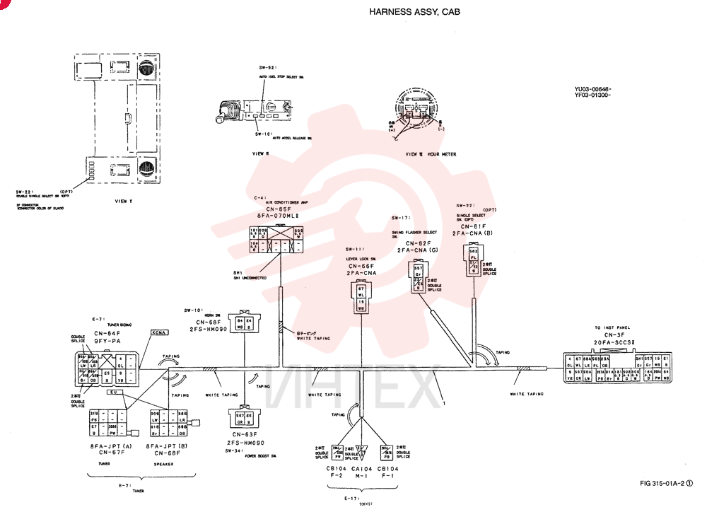 HARNESS ASSY, CAB (WITHOUT POWER WINDOW) YF14E00005F1 (2)