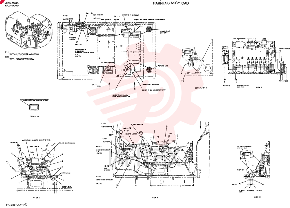 HARNESS ASSY, CAB (WITHOUT POWER WINDOW) YF14E00005F1 (3)