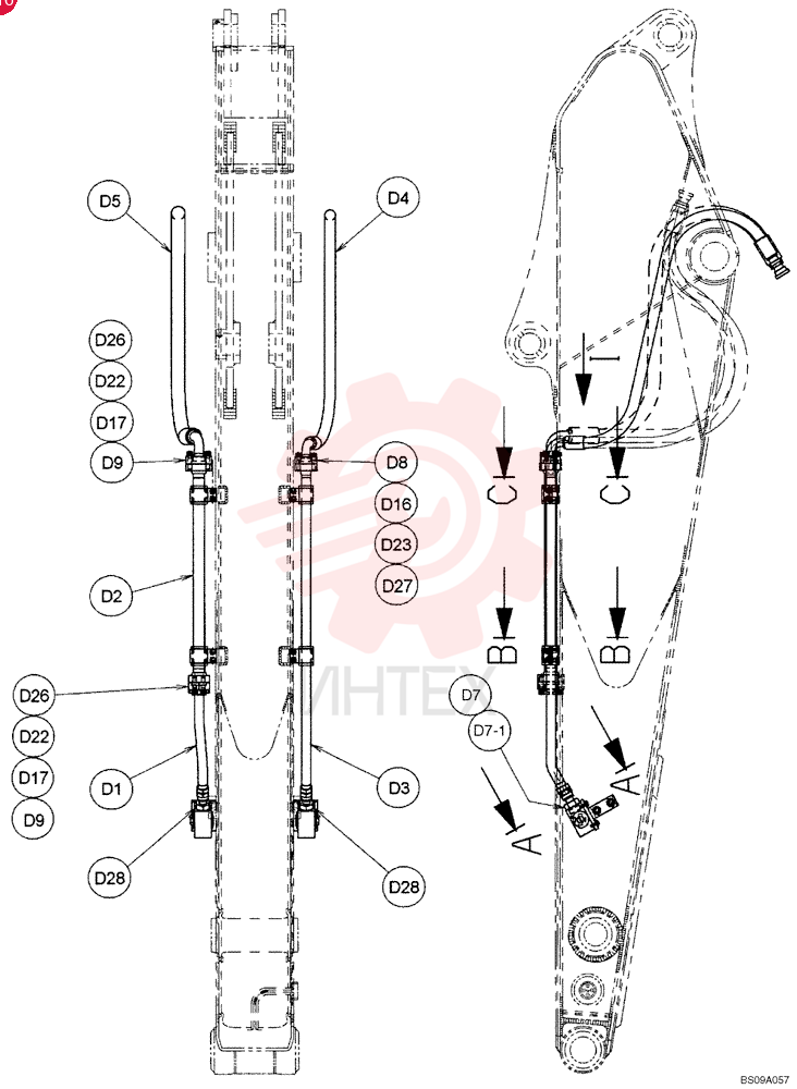 TUBE,27.8mm ID x 1210mm L YN43H01425P1 (1)