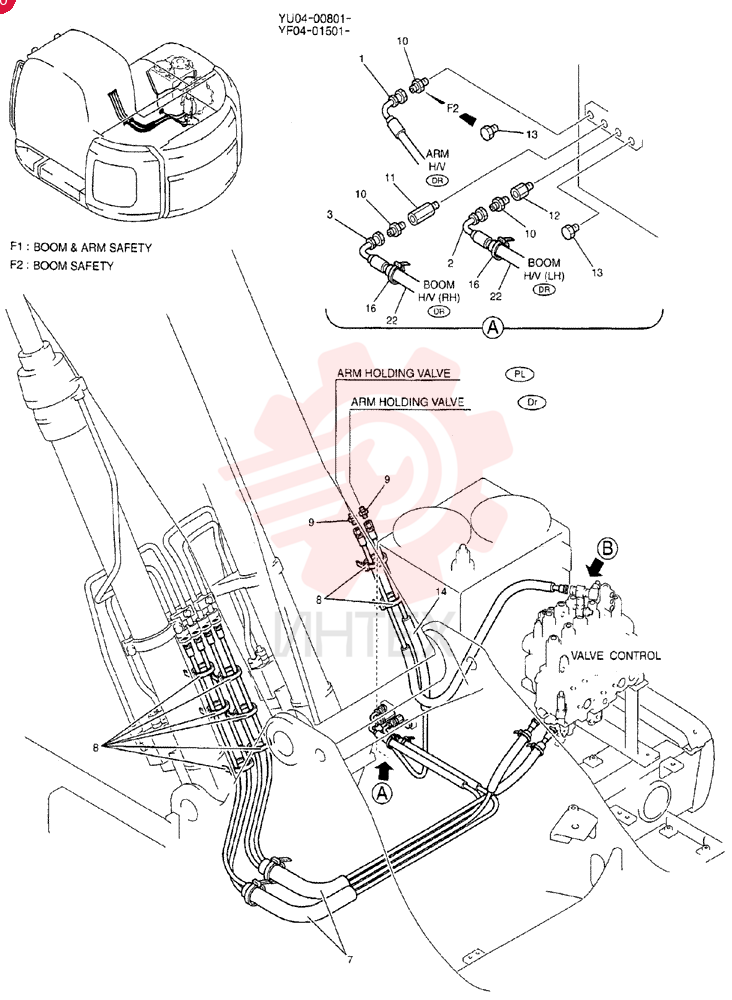 CONTROL LINES, VALVE (BOOM & ARM SAFETY) YF64H00007F1 (2)