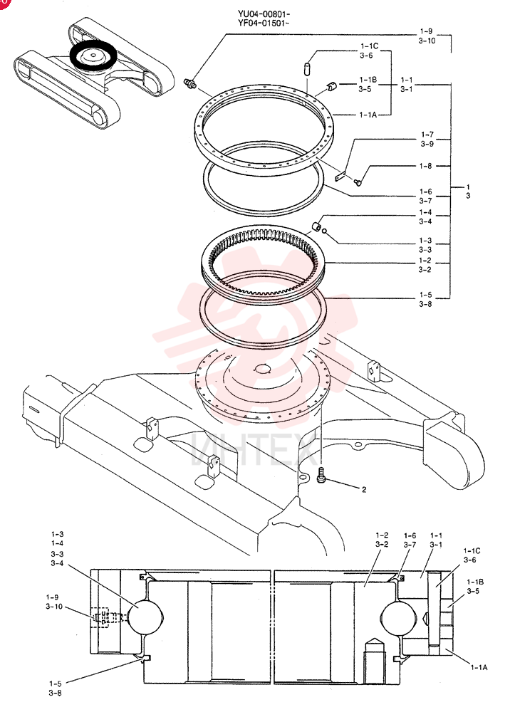 RING ASSY, SLEWING (IN-HOUSE PRODUCT - (Kobelco)) YF40F00001F1