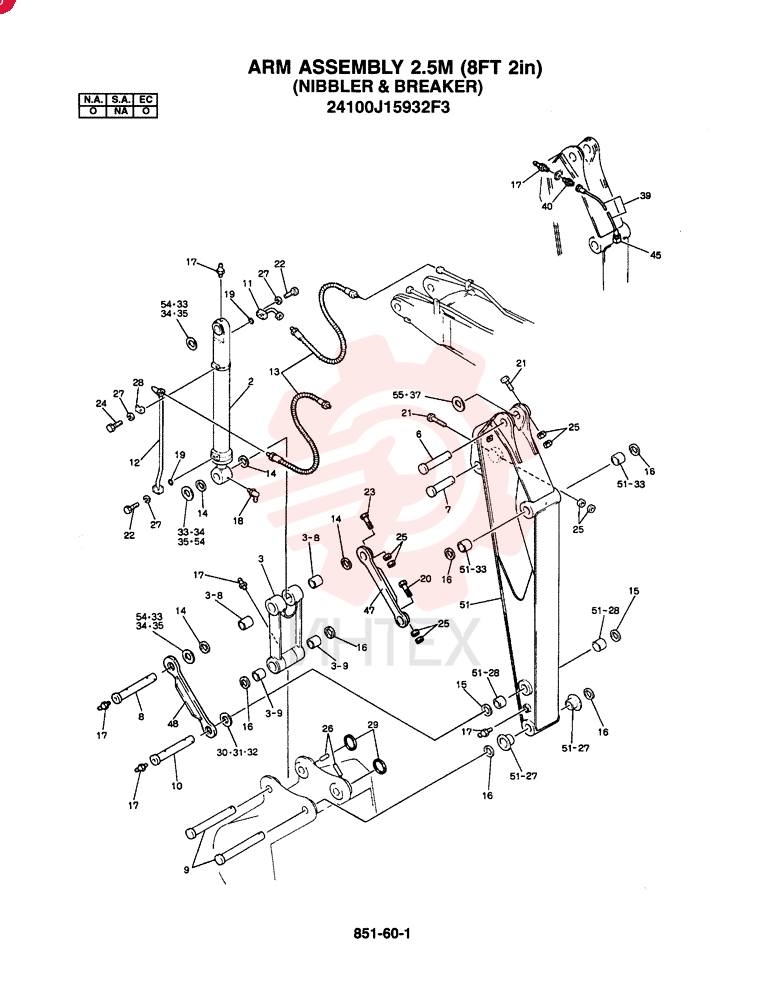 ARM ASSY., 2.5M (NIBBLER & BREAKER) (OPTION - N.A., E.C.) 24100J15932F3 (2)