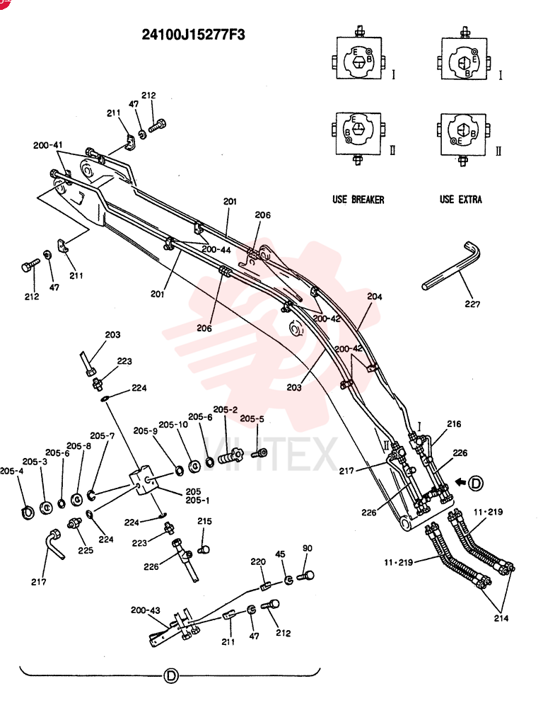 BOOM ASSY., 6.02M (E+B - BOOM SAFETY)(OPTIONAL - N.A., EC) 24100J15277F3 (1)