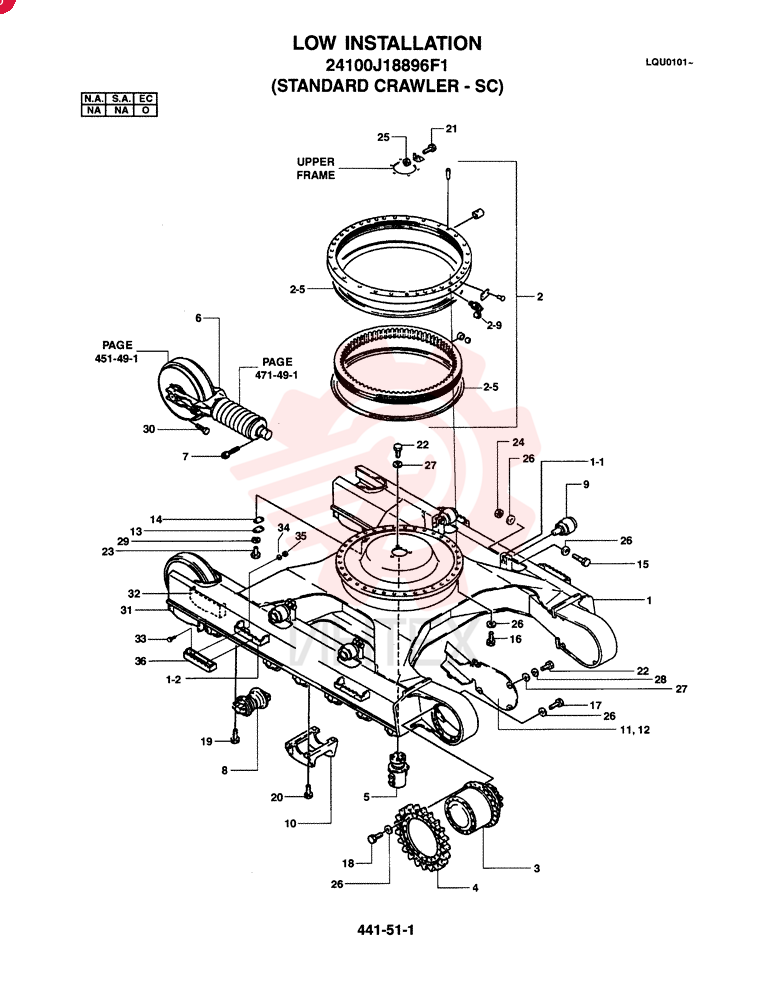 LOW INSTALLATION (OPTIONAL - EC) (STANDARD CRAWLER - SC) 24100J18896F1
