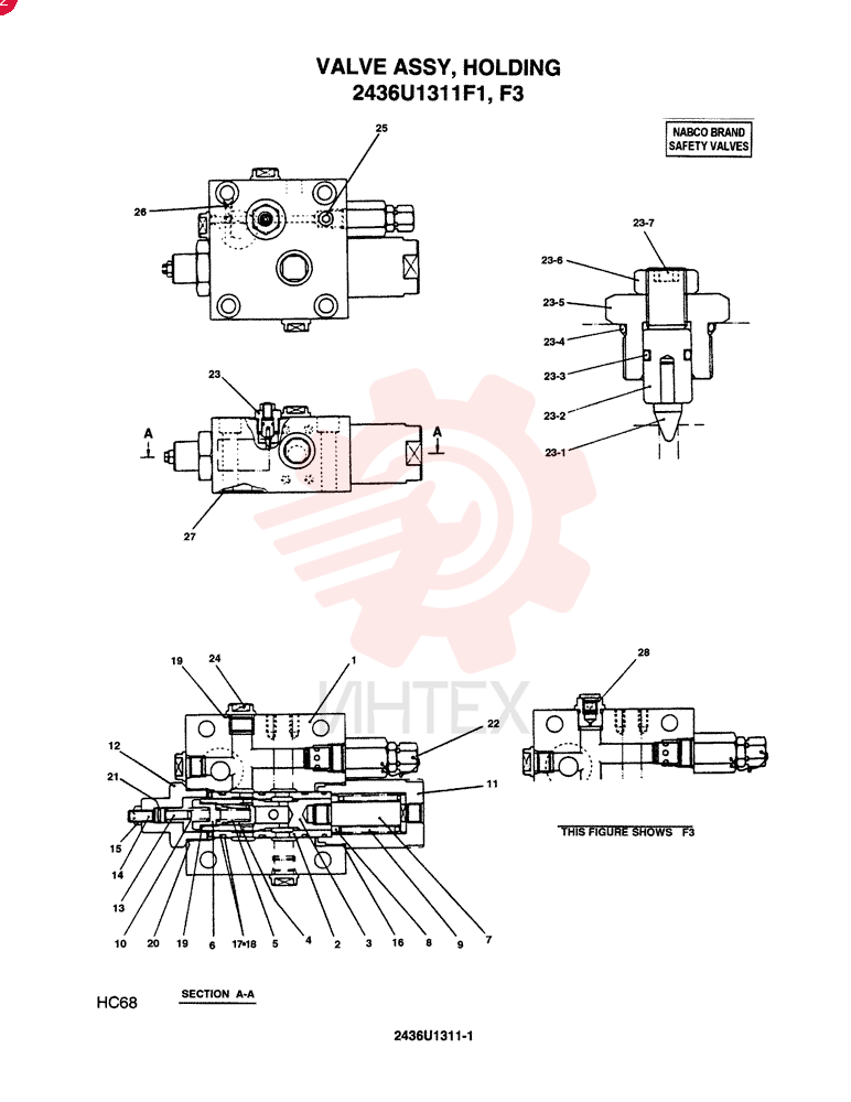 VALVE ASSY, HOLDING CONSISTS OF FOLLOWING PARTS, F1: F1, F3: F3