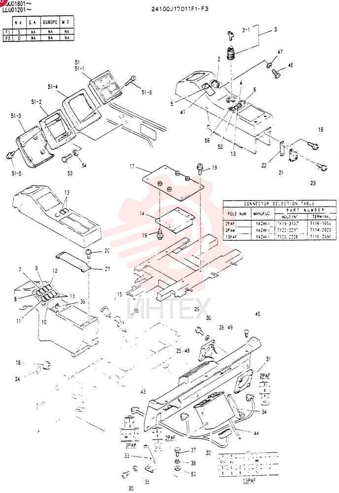 PANEL ASSY, INSTRUMENT (WITH OUT RADIO) 24100J17011F1
