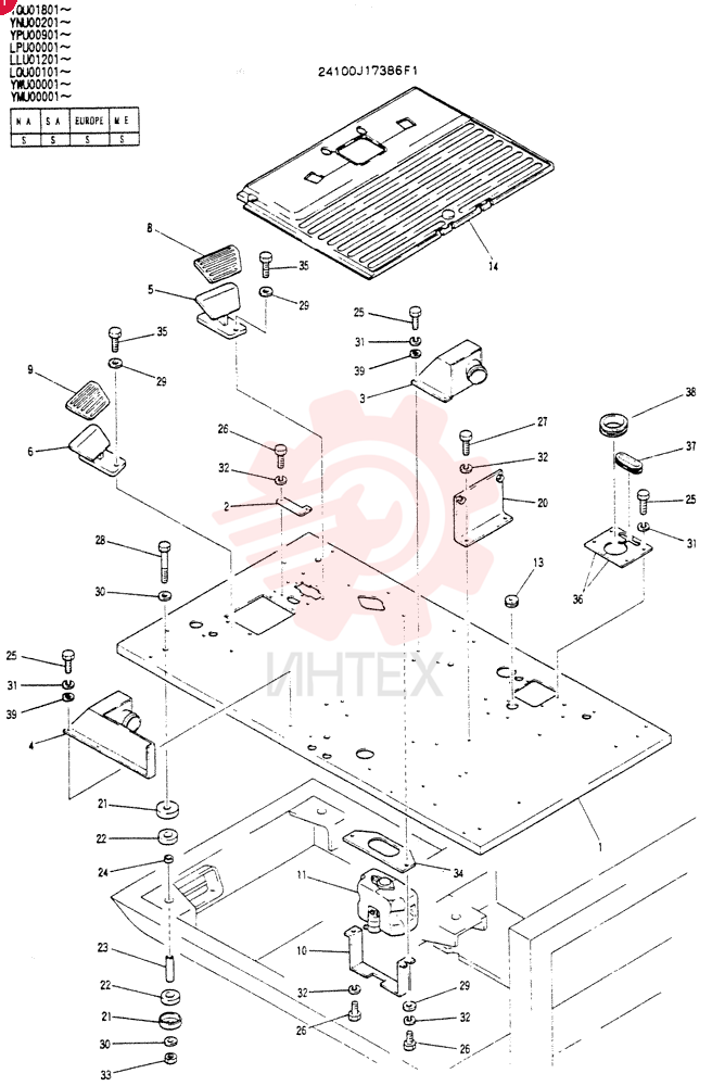 PLATE ASSY, FLOOR 24100J17386F1