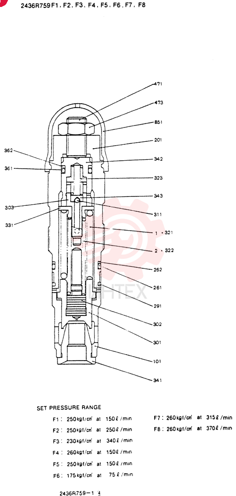 VALVE PRESSURE RELIE 2436R759F1
