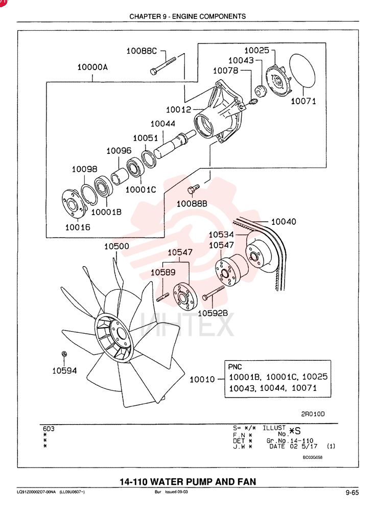 WATER PUMP VAME993520