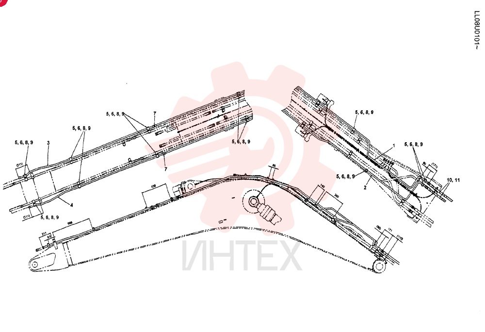 HYD LINES, BOOM 6.02 M (ROTARY CURCUT)