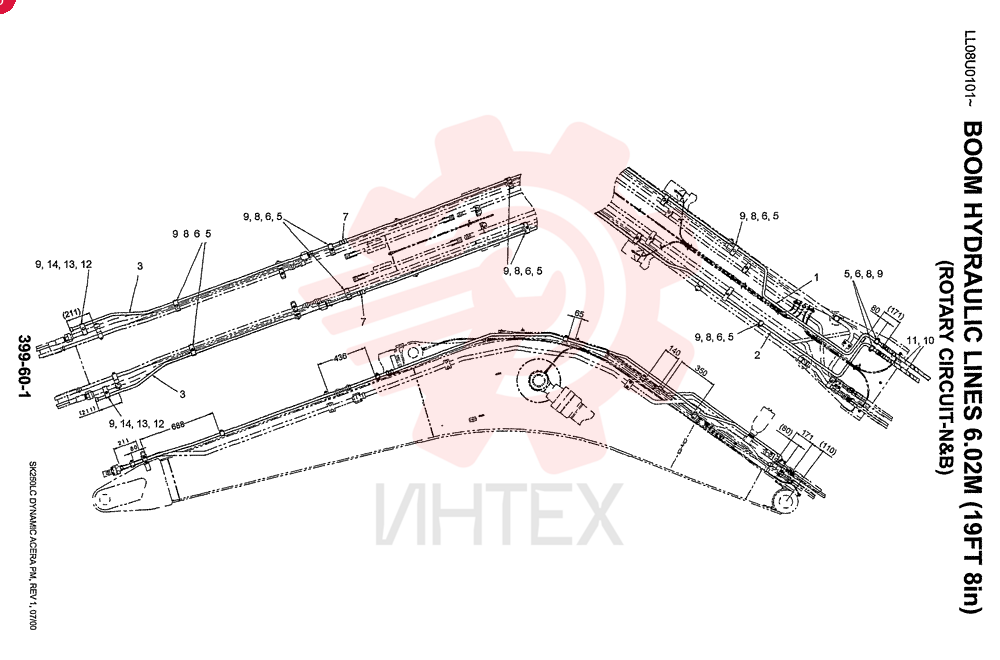 HYD LINES, BOOM 6.02M (ROTARY CIRCUT-N&B)